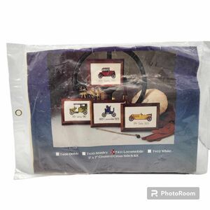 Creative Expressions Cross Stitch Kit #7411 Locomobile Antique Auto Car NOS Seal